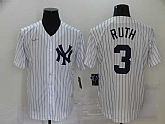 Yankees 3 Babe Ruth White Nike Cool Base Jersey,baseball caps,new era cap wholesale,wholesale hats